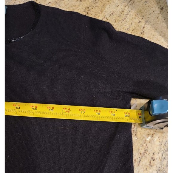 Lauren Ralph Lauren Size M Vintage Black Cashmere Wool Angora Cardigan Beaded - Picture 3 of 12